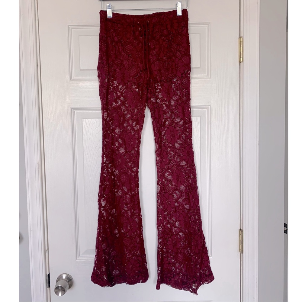 S Forever 21 Lace Festival Flare Pants